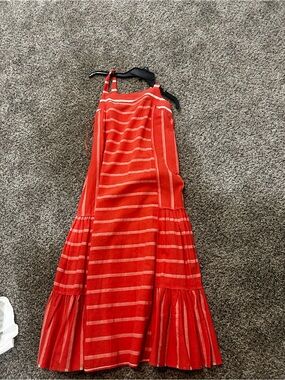 Single Red Striped Maxi Dress